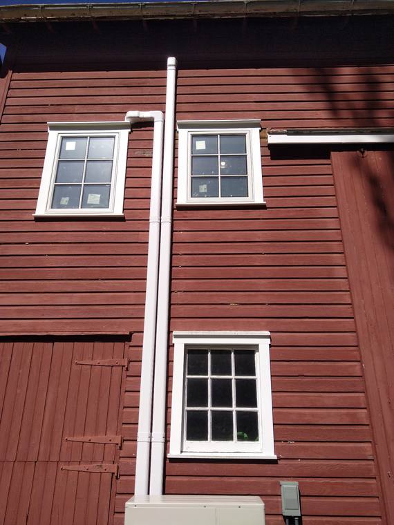 Line set on a historic barn by JBrick Heating and Cooling in Bucks County PA